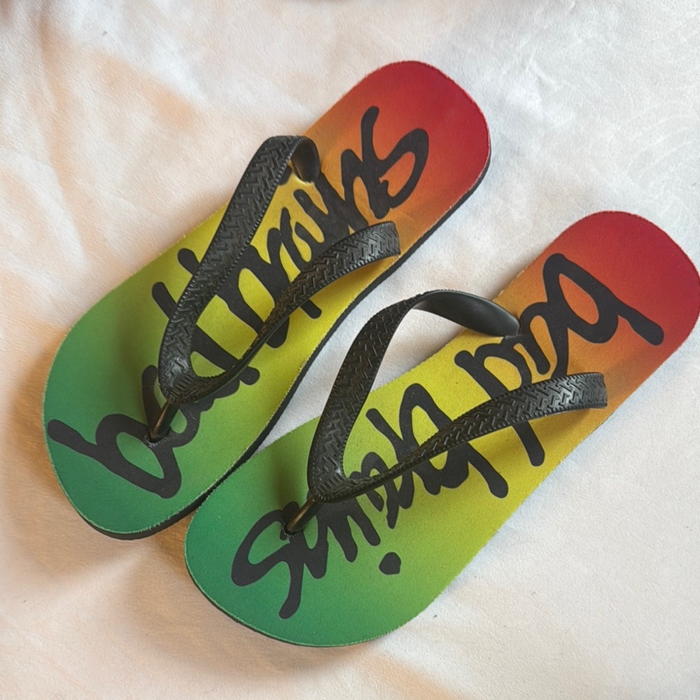 Bad Brains flip flops new no tags never worn fits women’s size 7-8. So cool!!!